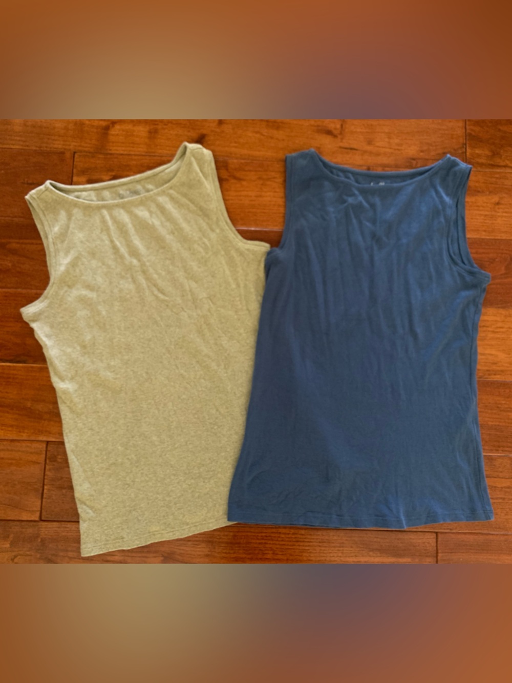 Chico's Sleeveless Cotton Top Lot Size Small (0) 4/6 Tank Blue Khaki Heathered